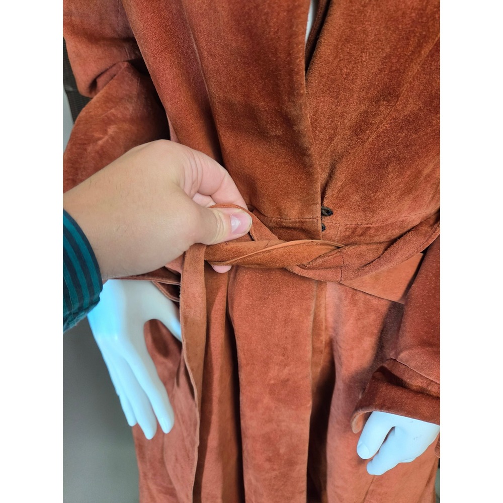 Jean Pecarel Paris 1970 penny lane Vintage Suede real fur Orange rust small - Picture 6 of 16